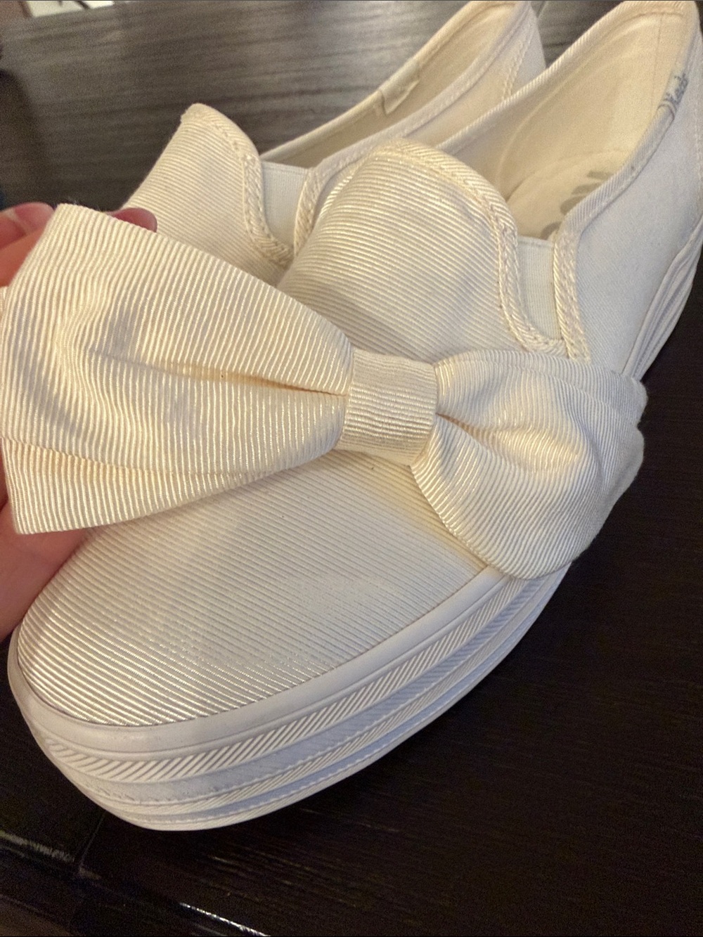 Keds Women's Ivory Bow Slip-On Sneakers - Picture 3 of 6